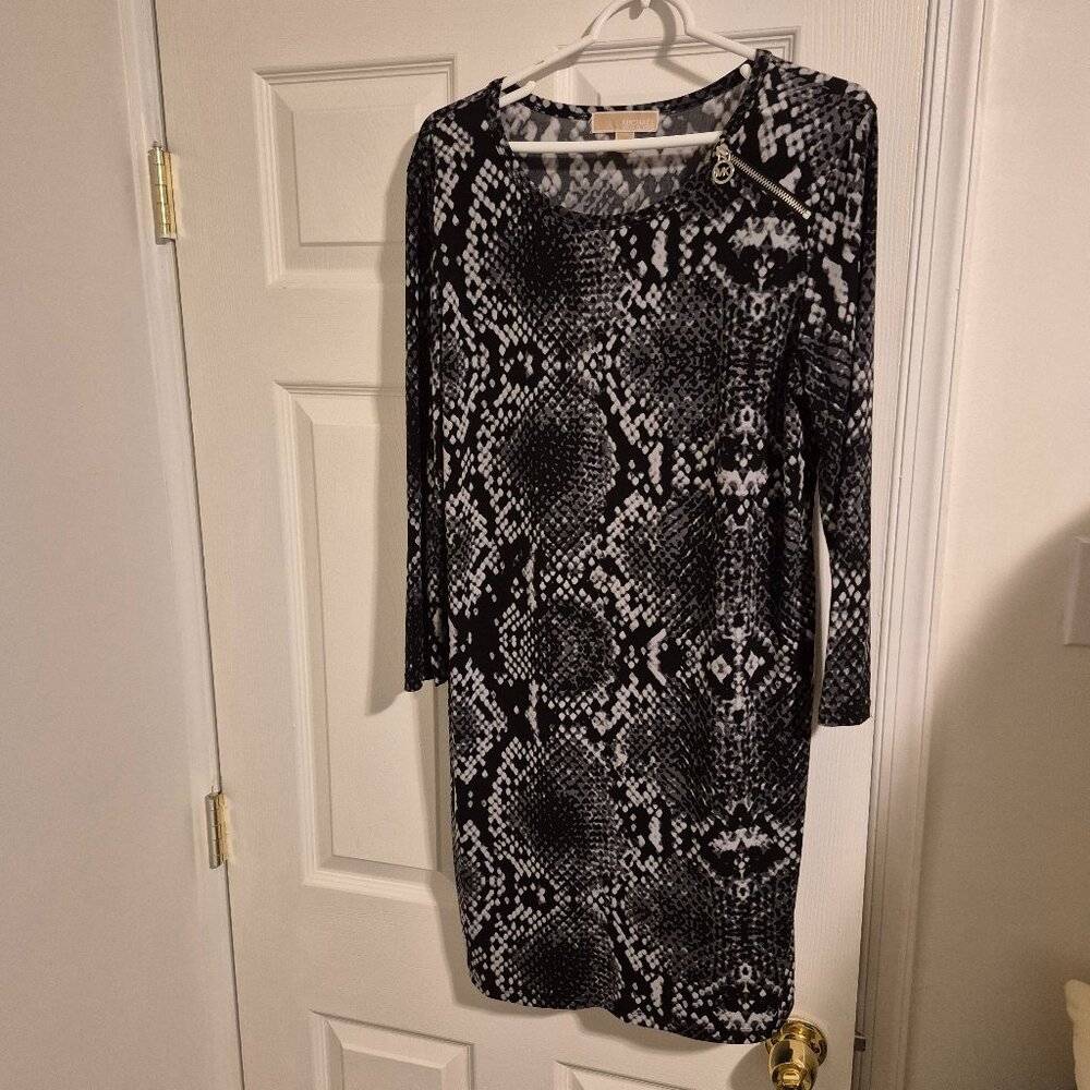 Michael Kors Dress Long Sleeve Snakeskin Print